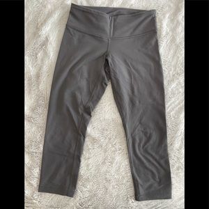 Lululemon Cropped Wunder Under Gray Leggings